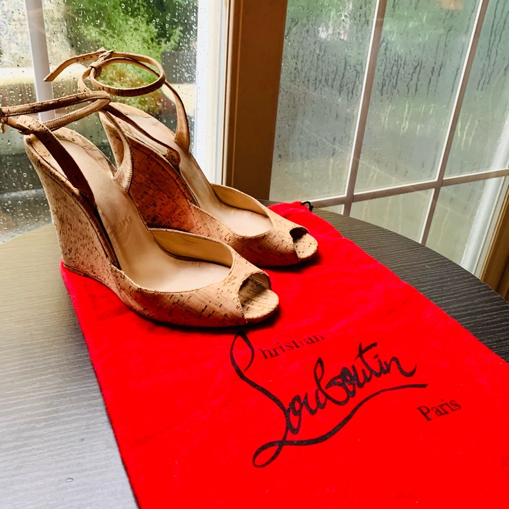 Christian Louboutin cork sandals size 36.5